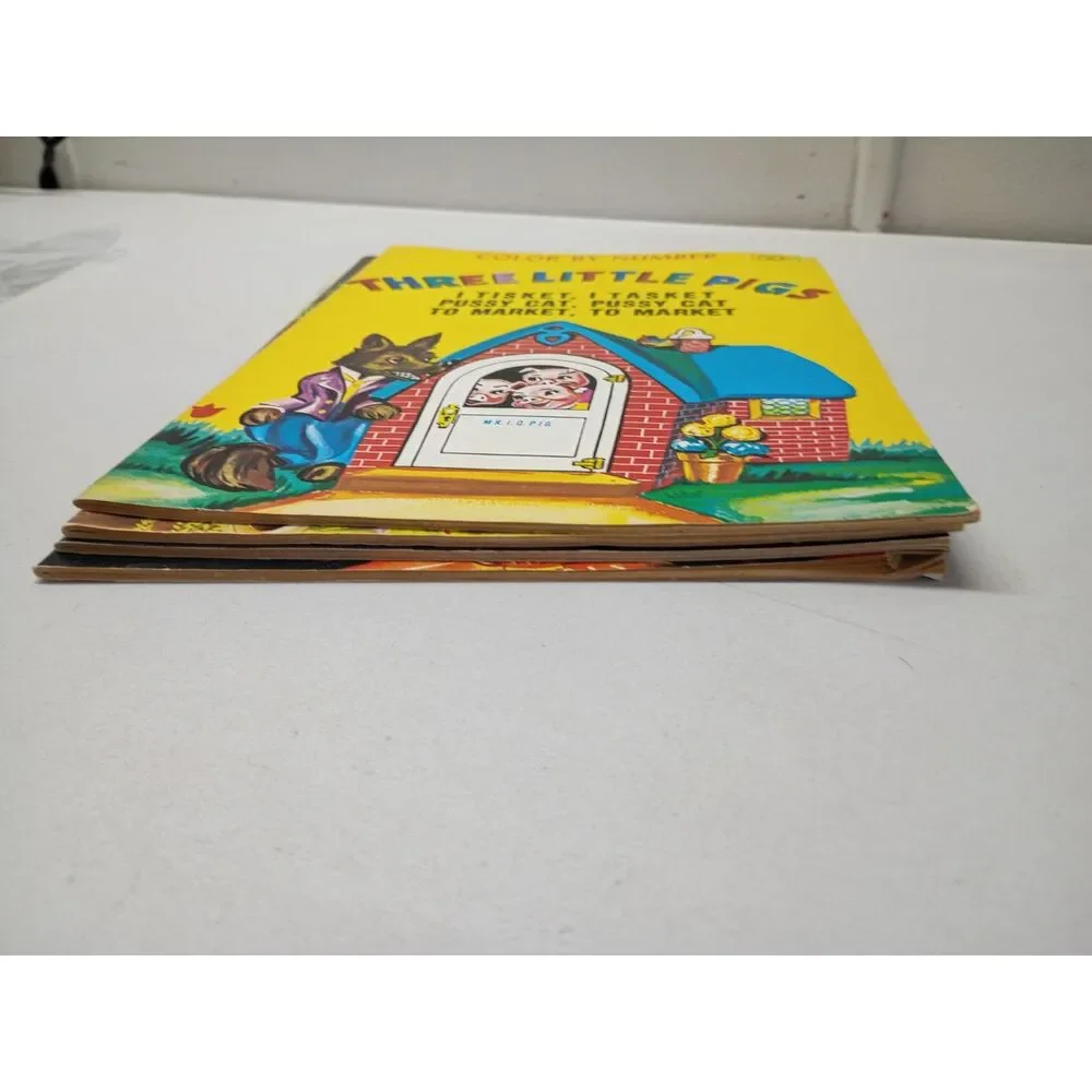 Vintage Color By Number Paperback Books 4 New Unused 1950's-60's Fairy Tale